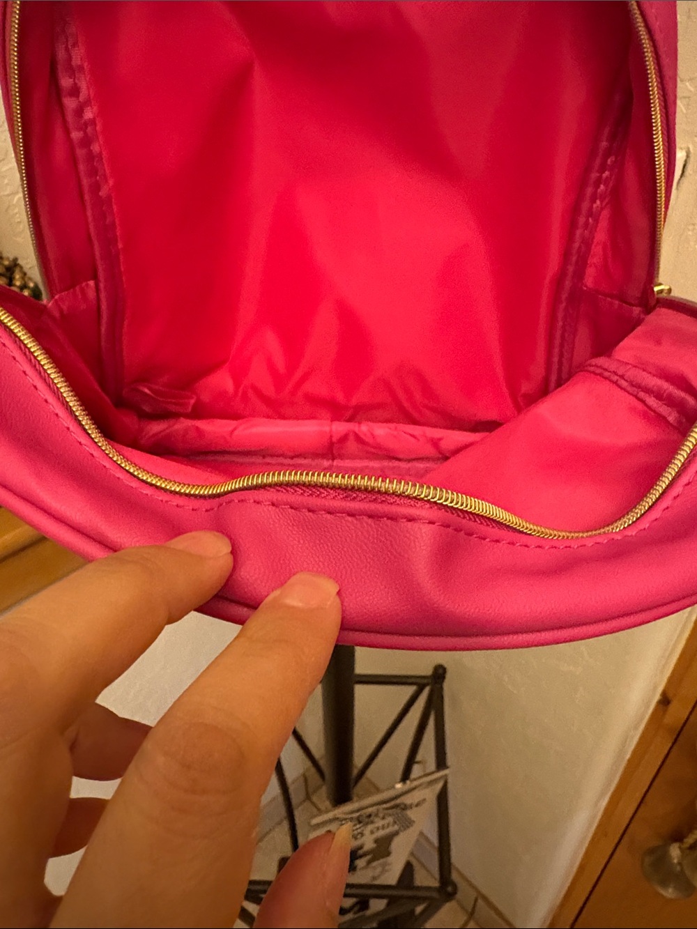 NWT Juicy Couture Hot Pink Backpack with Black Sequin Pocket - Picture 8 of 8